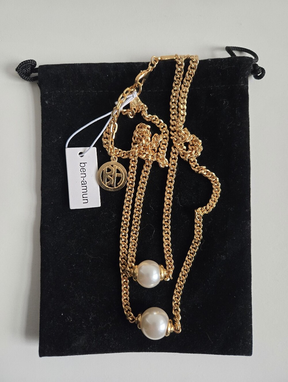 Ben-Amun Double-Strand Pearly Chain Necklace NWT - Picture 5 of 6